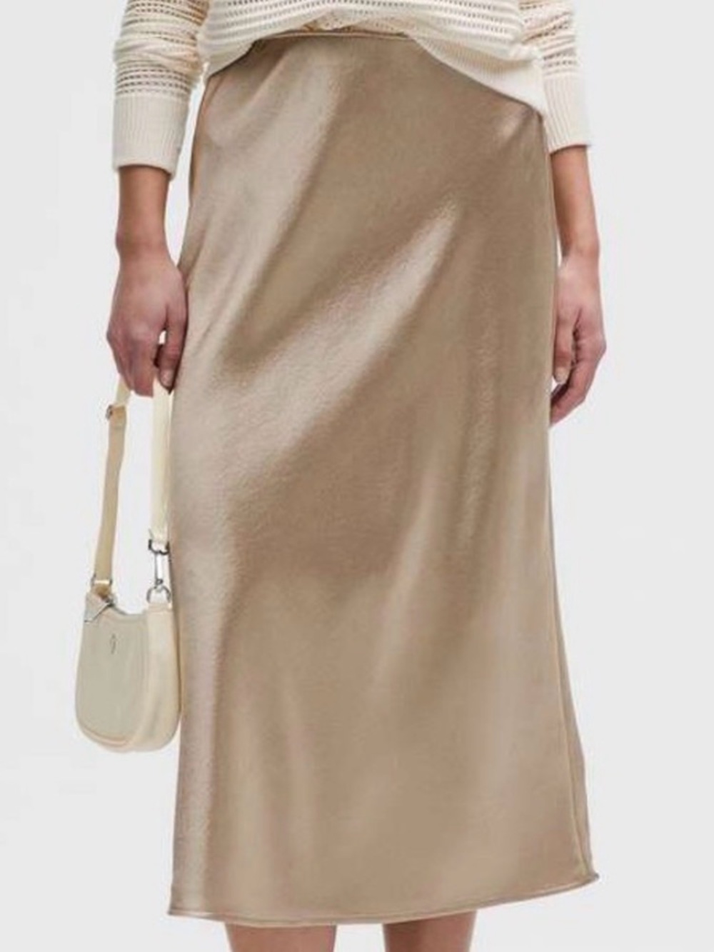 NWT Lululemon athletica Satin Bias Midi Skirt - Tan (read description)
